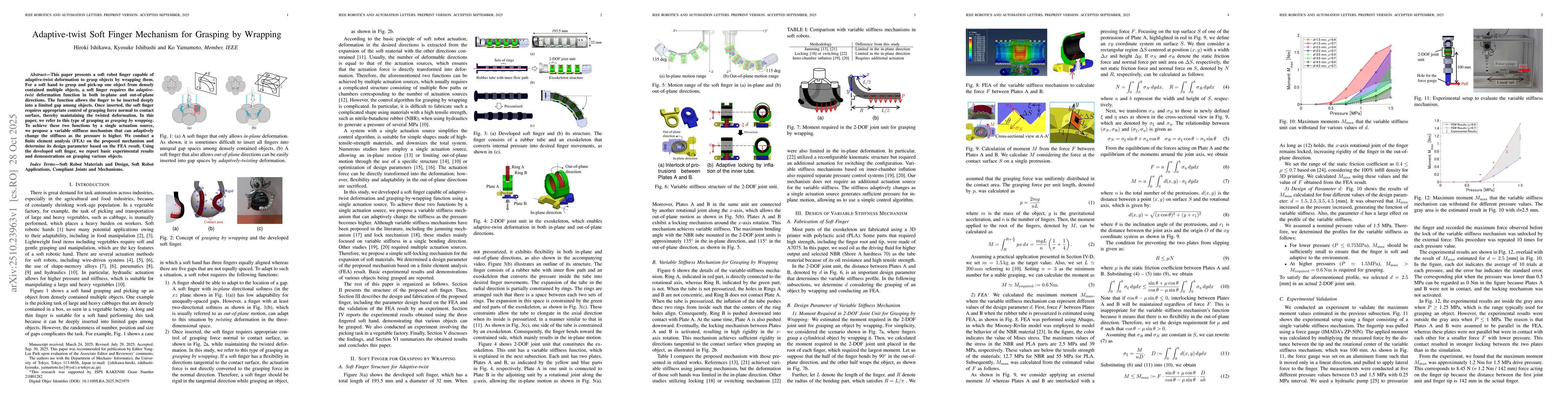 Thumbnail for Adaptive-twist Soft Finger Mechanism for Grasping by Wrapping