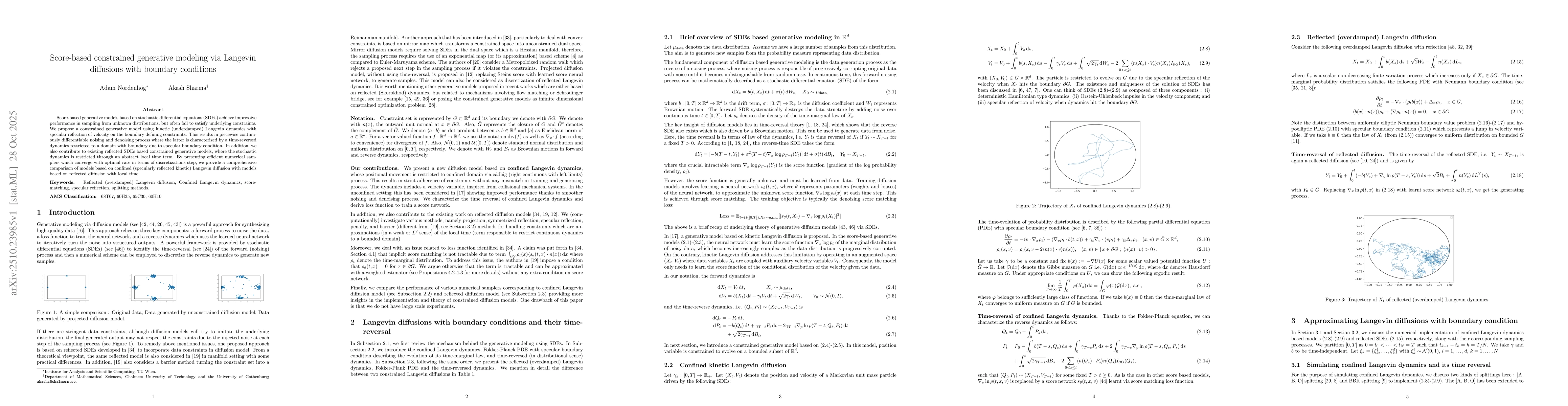 Thumbnail for Score-based constrained generative modeling via Langevin diffusions with
  boundary conditions