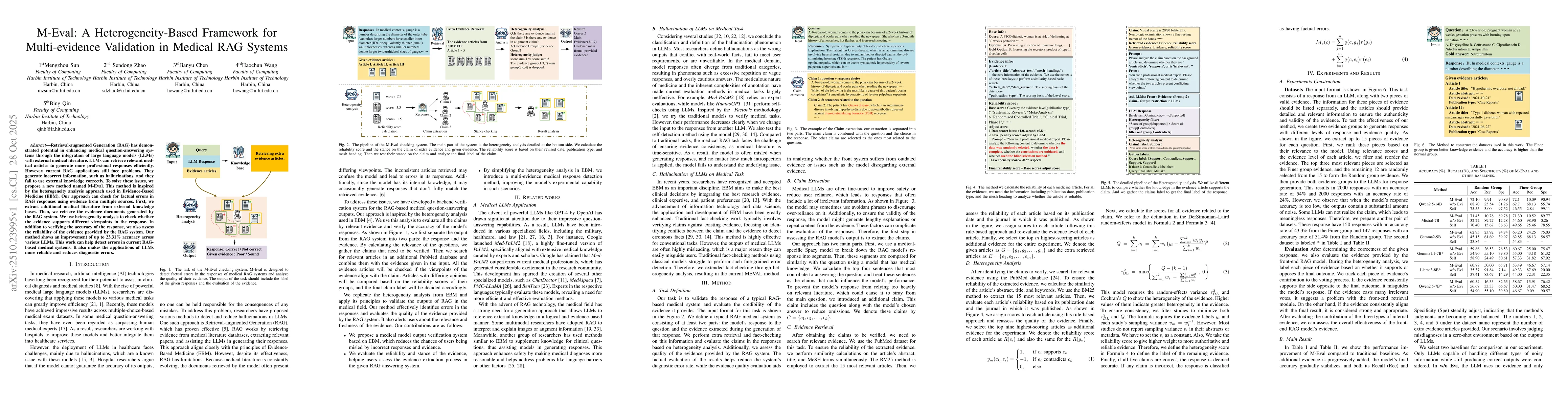 Thumbnail for M-Eval: A Heterogeneity-Based Framework for Multi-evidence Validation in
  Medical RAG Systems