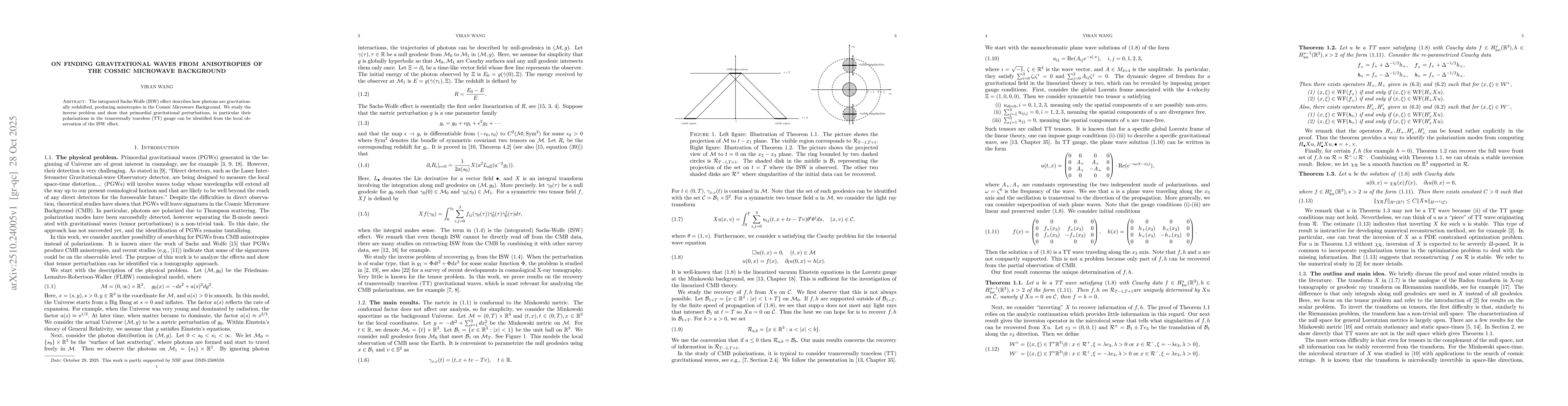 Thumbnail for On finding gravitational waves from anisotropies of the Cosmic Microwave
  Background