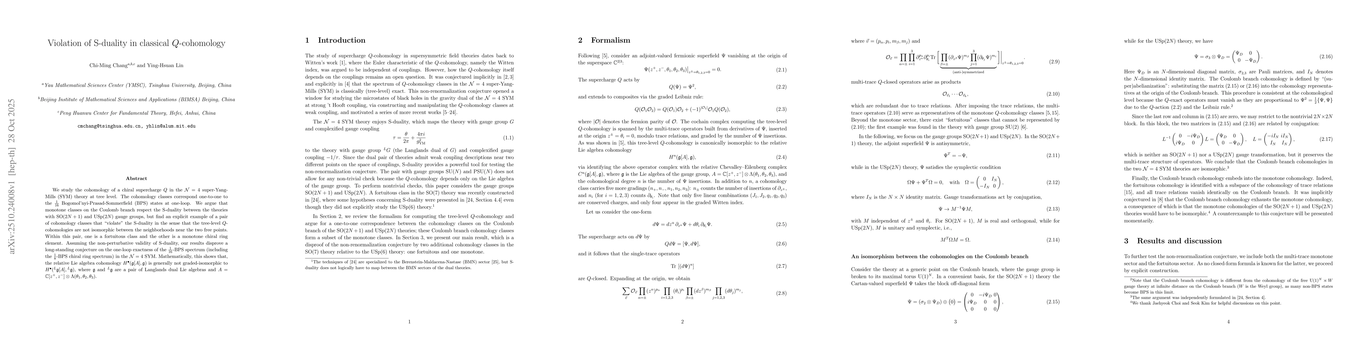 Thumbnail for Violation of S-duality in classical $Q$-cohomology