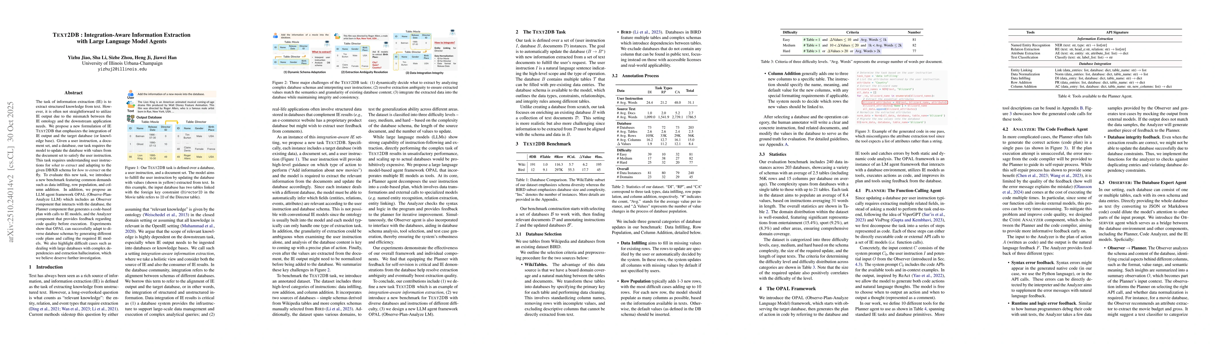 Thumbnail for TEXT2DB: Integration-Aware Information Extraction with Large Language
  Model Agents