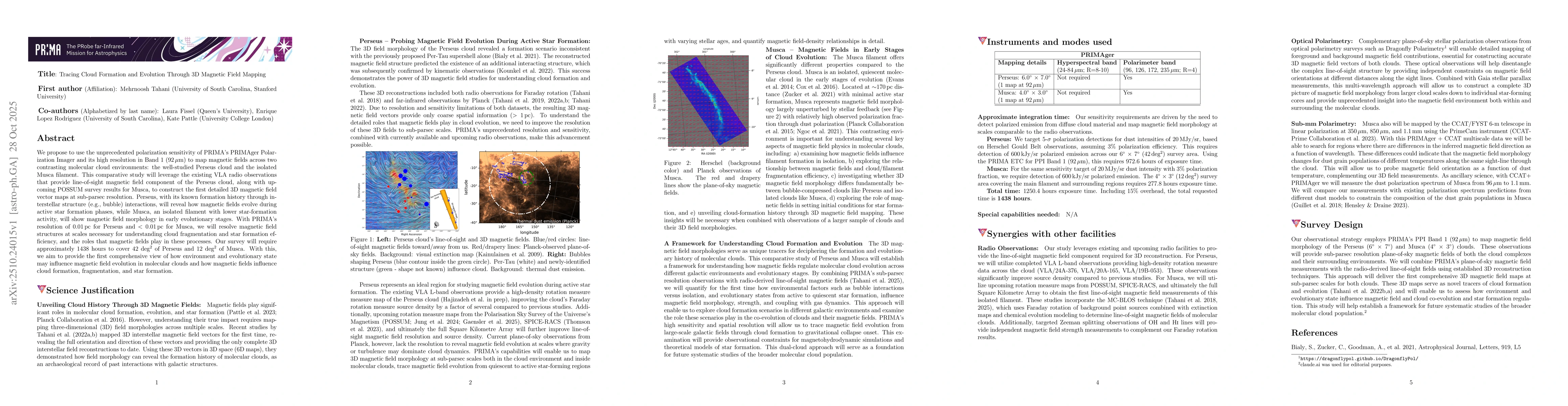 Thumbnail for Tracing Cloud Formation and Evolution Through 3D Magnetic Field Mapping