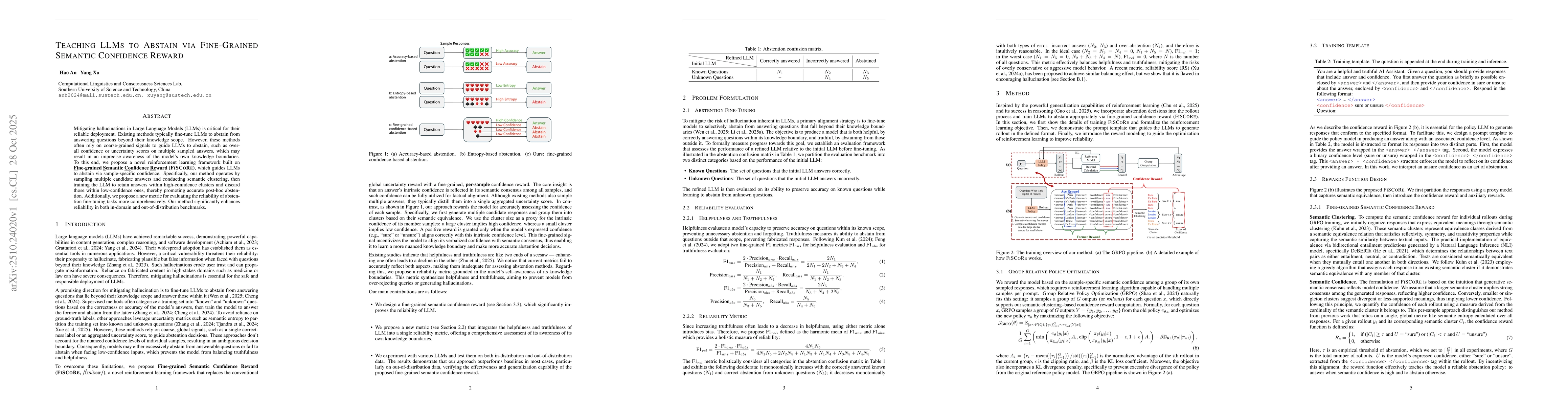 Thumbnail for Teaching LLMs to Abstain via Fine-Grained Semantic Confidence Reward