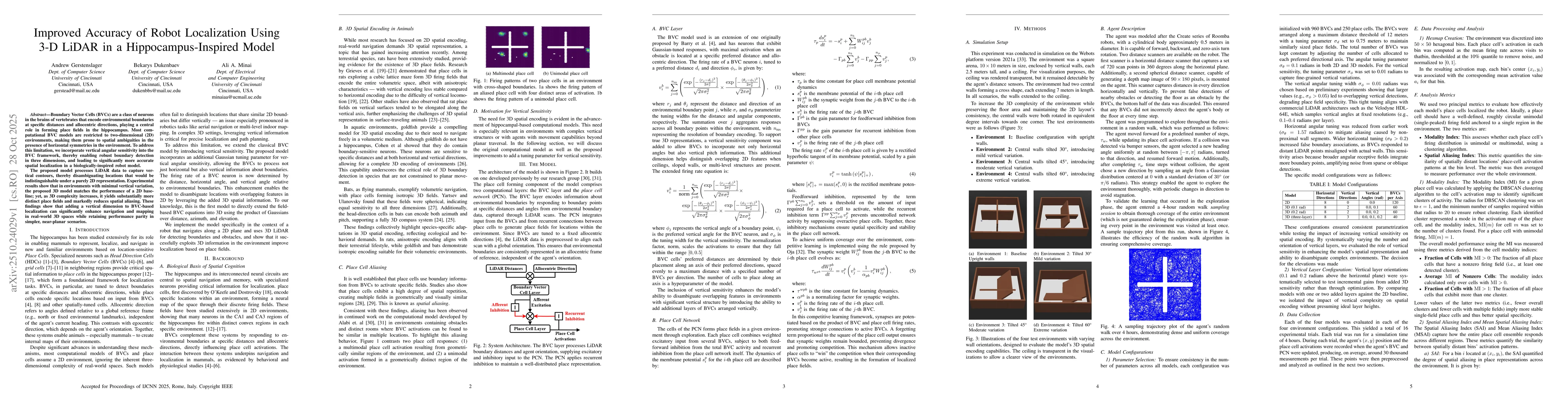 Thumbnail for Improved Accuracy of Robot Localization Using 3-D LiDAR in a
  Hippocampus-Inspired Model