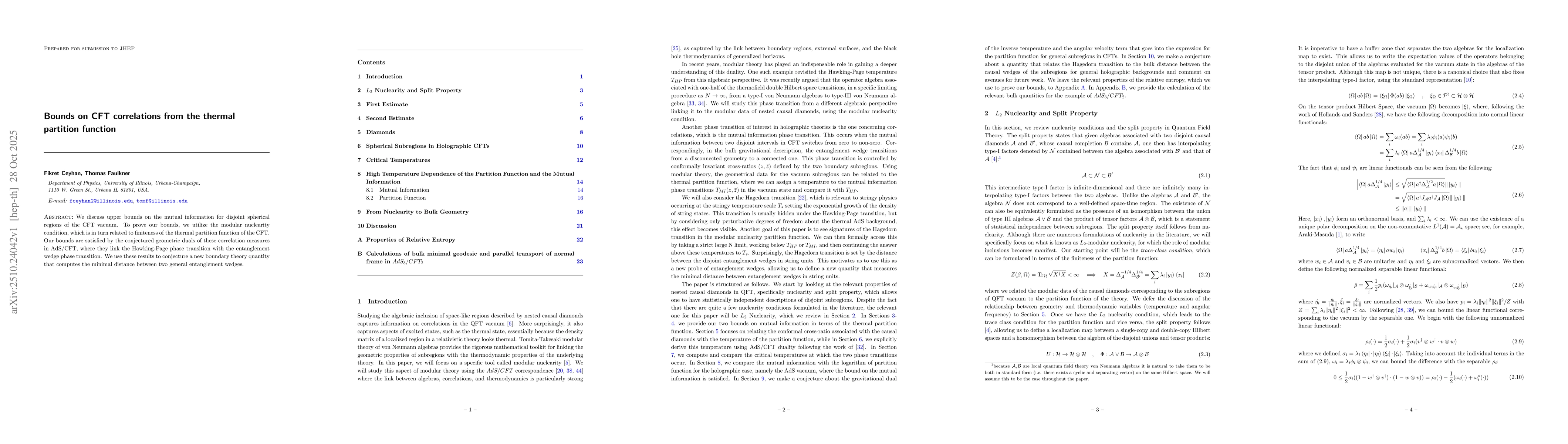 Thumbnail for Bounds on CFT correlations from the thermal partition function