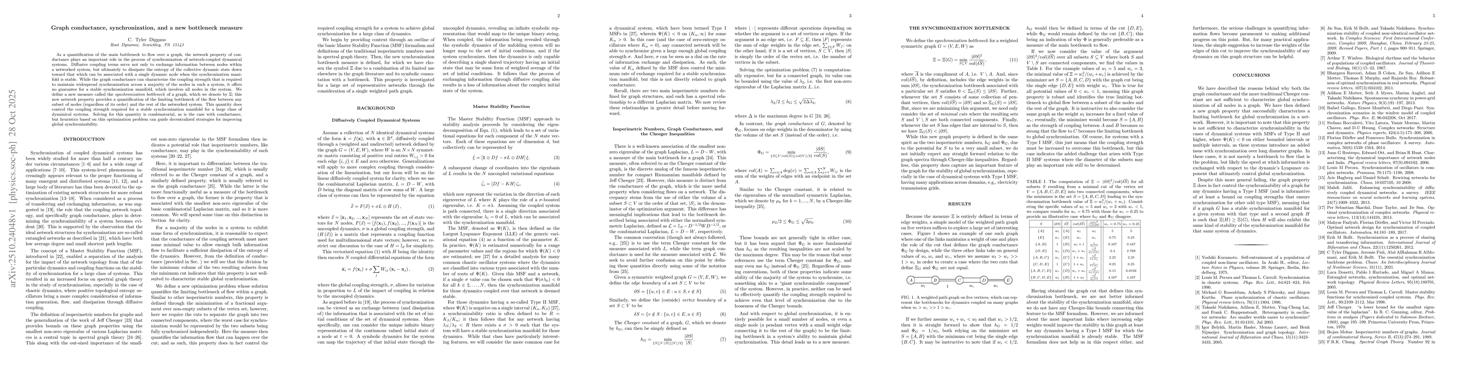 Thumbnail for Graph conductance, synchronization, and a new bottleneck measure