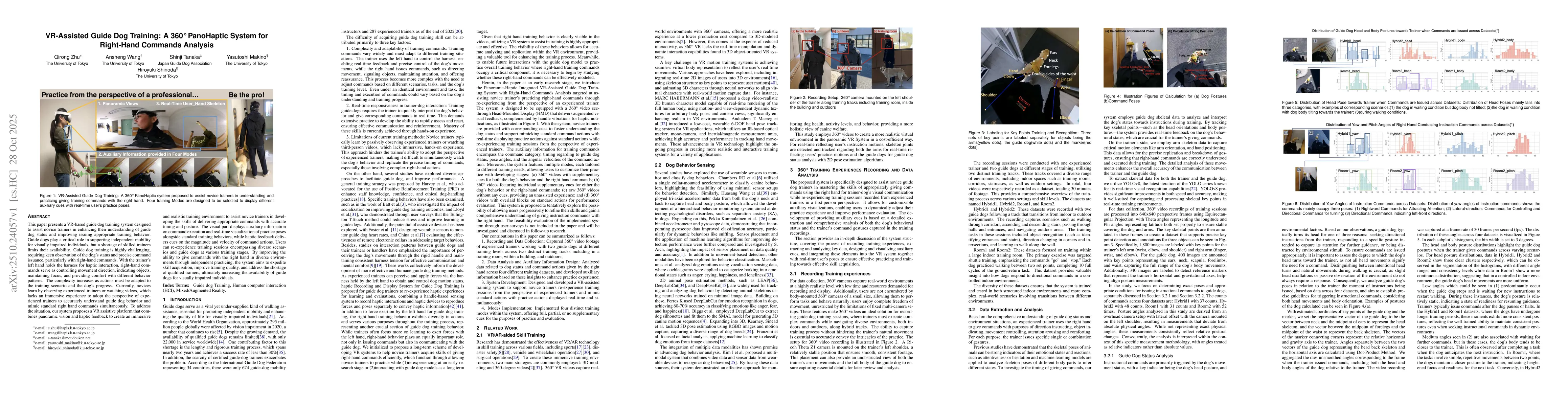 Thumbnail for VR-Assisted Guide Dog Training: A 360° PanoHaptic System for
  Right-Hand Commands Analysis