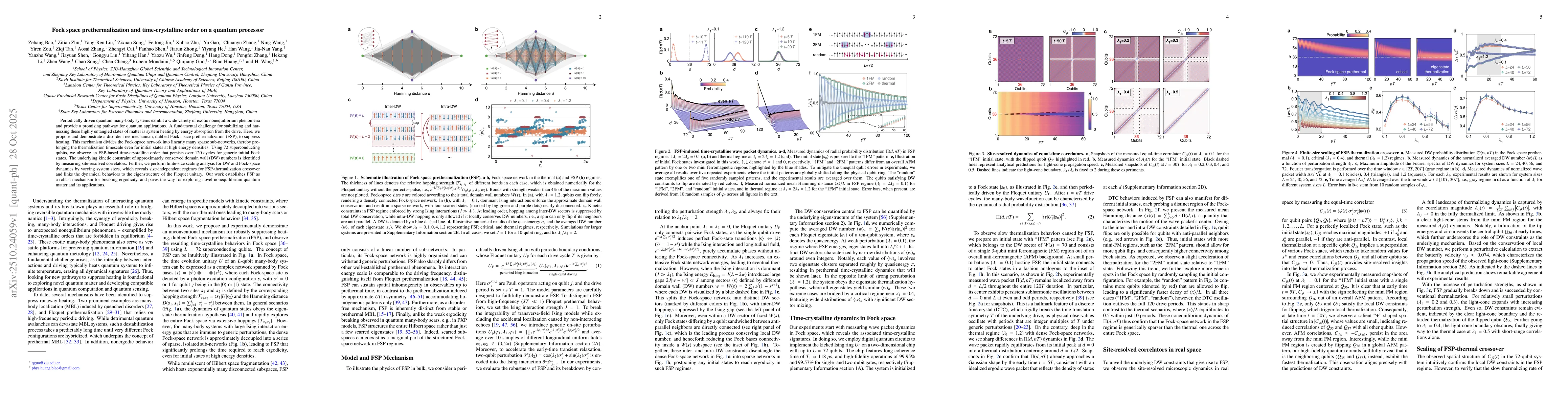 Thumbnail for Fock space prethermalization and time-crystalline order on a quantum
  processor