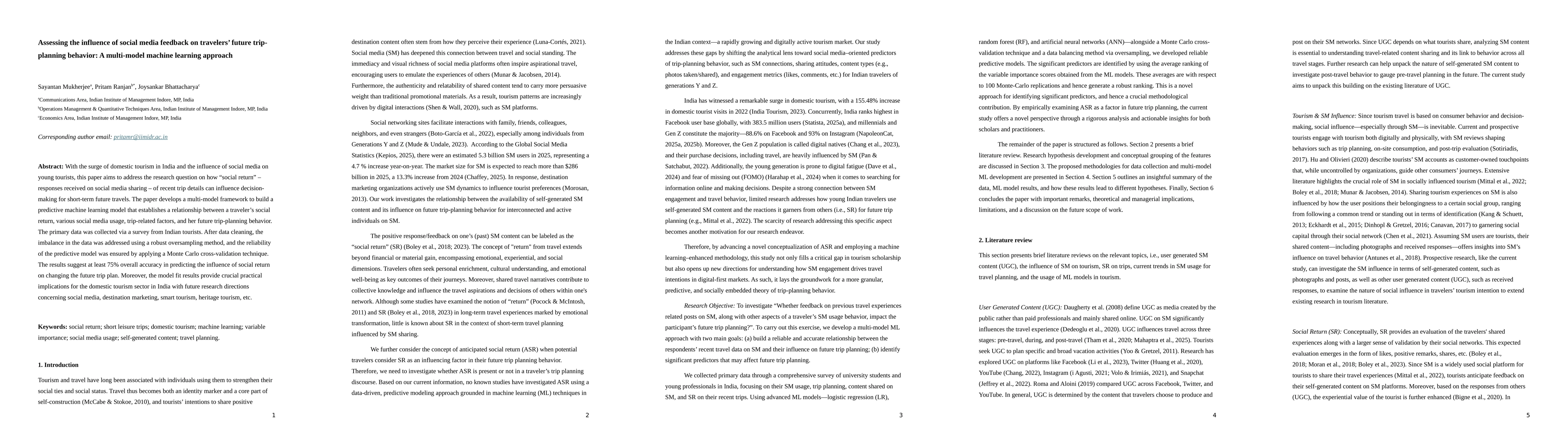 Thumbnail for Assessing the influence of social media feedback on traveler's future
  trip-planning behavior: A multi-model machine learning approach
