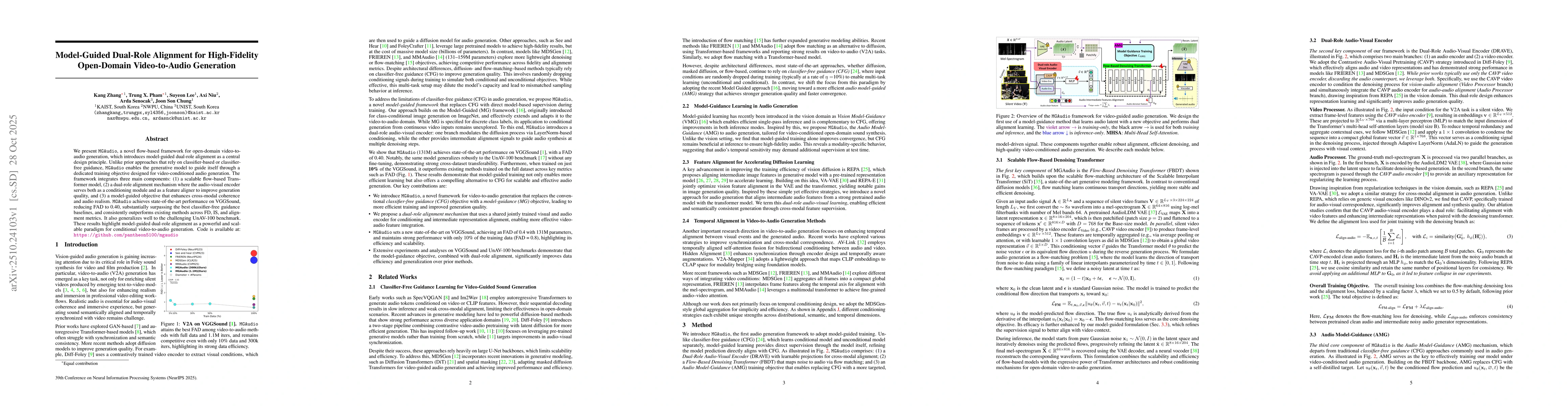 Thumbnail for Model-Guided Dual-Role Alignment for High-Fidelity Open-Domain
  Video-to-Audio Generation