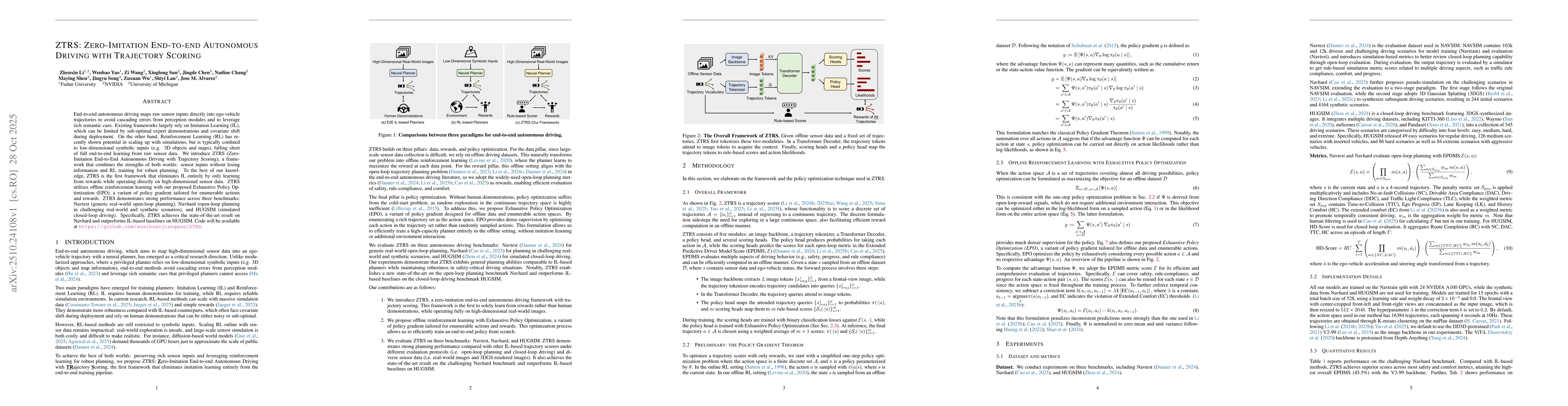 Thumbnail for ZTRS: Zero-Imitation End-to-end Autonomous Driving with Trajectory
  Scoring