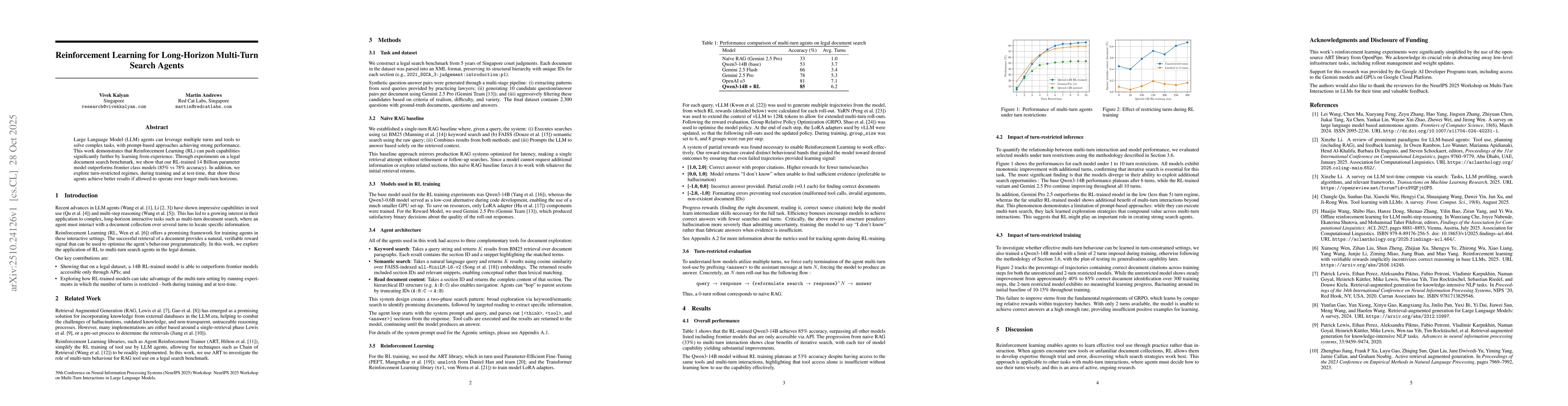Thumbnail for Reinforcement Learning for Long-Horizon Multi-Turn Search Agents