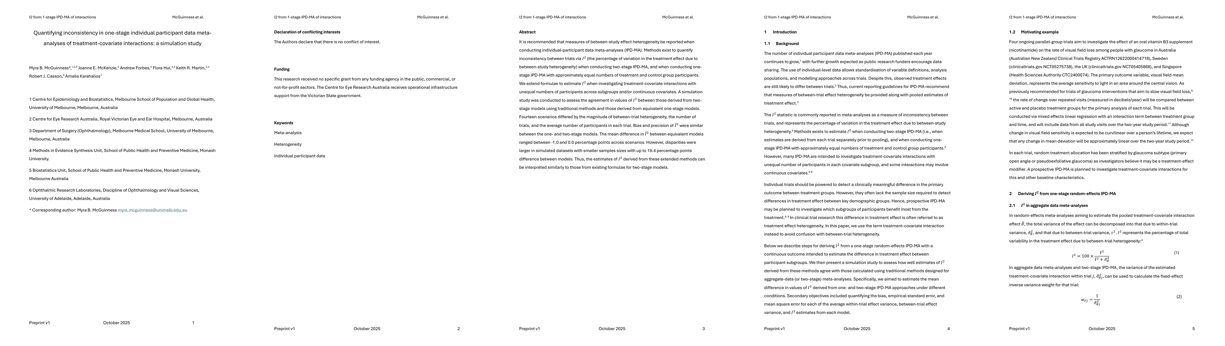 Thumbnail for Quantifying inconsistency in one-stage individual participant data
  meta-analyses of treatment-covariate interactions: a simulation study