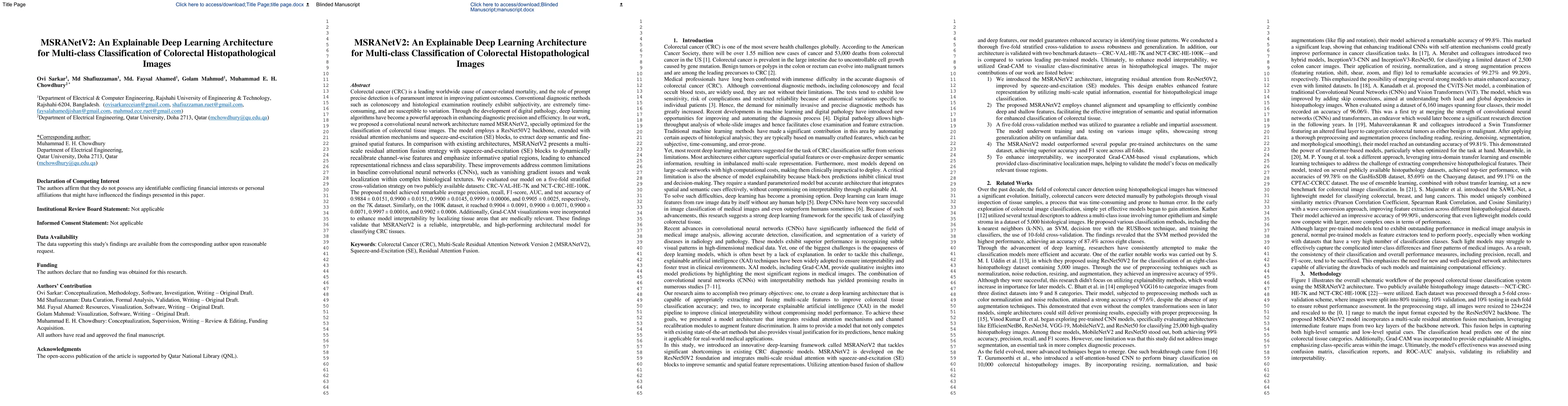 Thumbnail for MSRANetV2: An Explainable Deep Learning Architecture for Multi-class
  Classification of Colorectal Histopathological Images