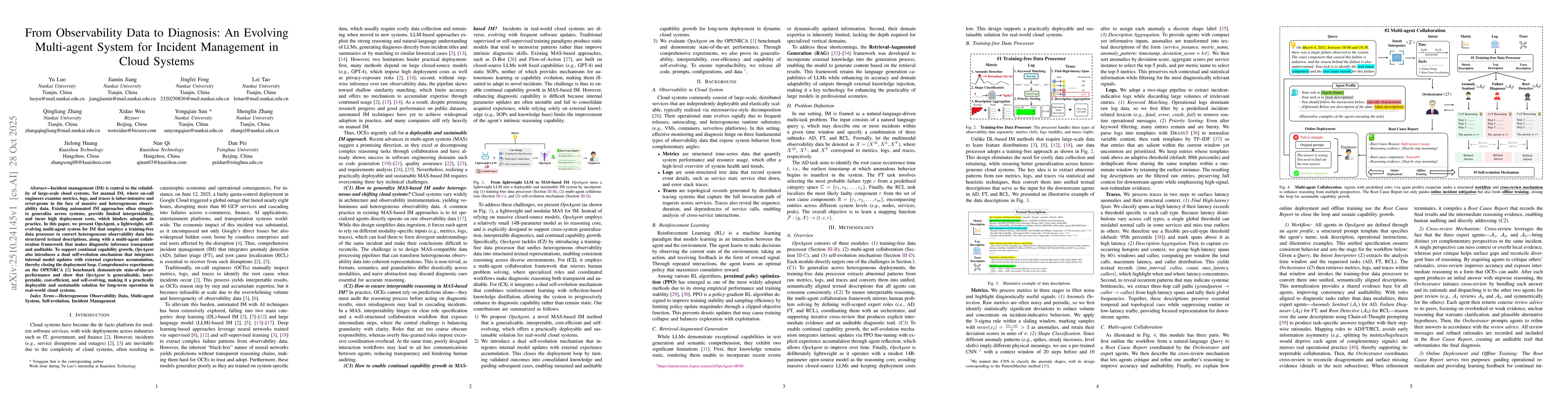 Thumbnail for From Observability Data to Diagnosis: An Evolving Multi-agent System for
  Incident Management in Cloud Systems