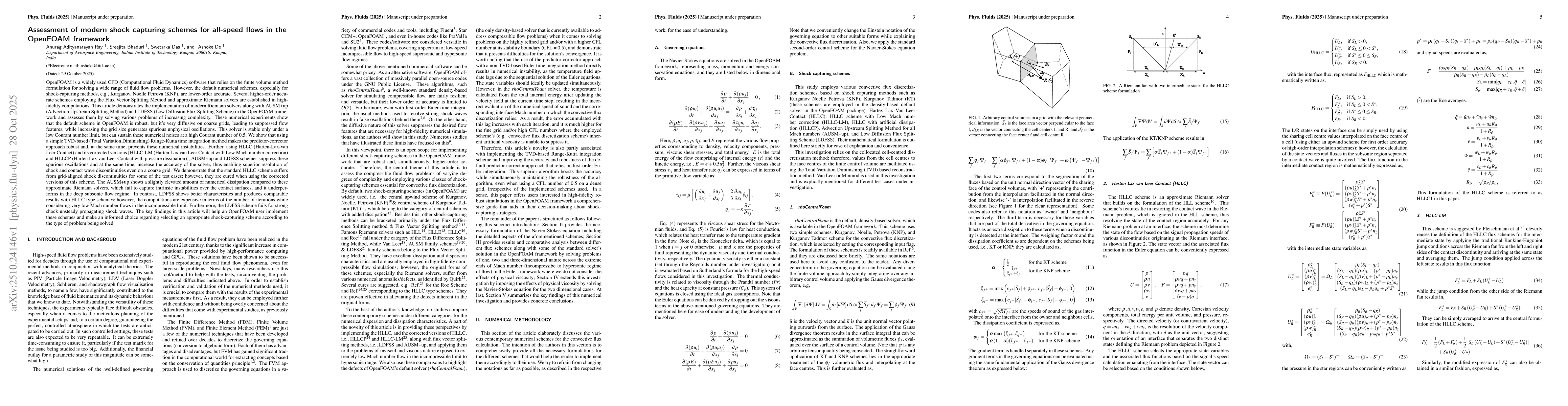 Thumbnail for Assessment of modern shock capturing schemes for all-speed flows in the
  OpenFOAM framework