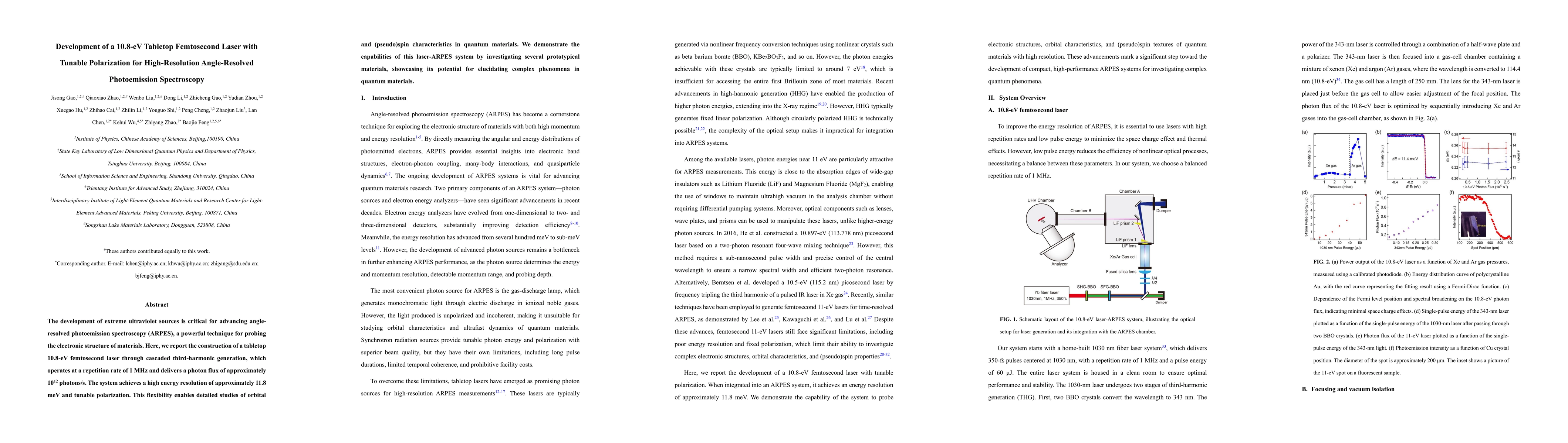 Thumbnail for Development of a 10.8-eV Tabletop Femtosecond Laser with Tunable
  Polarization for High-Resolution Angle-Resolved Photoemission Spectroscopy