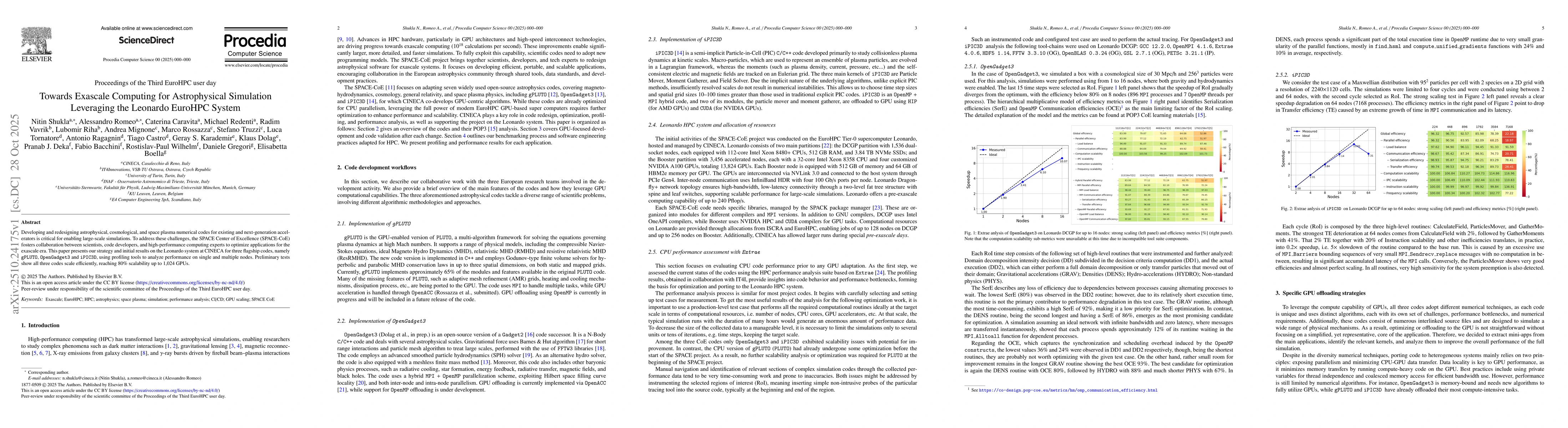 Thumbnail for Towards Exascale Computing for Astrophysical Simulation Leveraging the
  Leonardo EuroHPC System