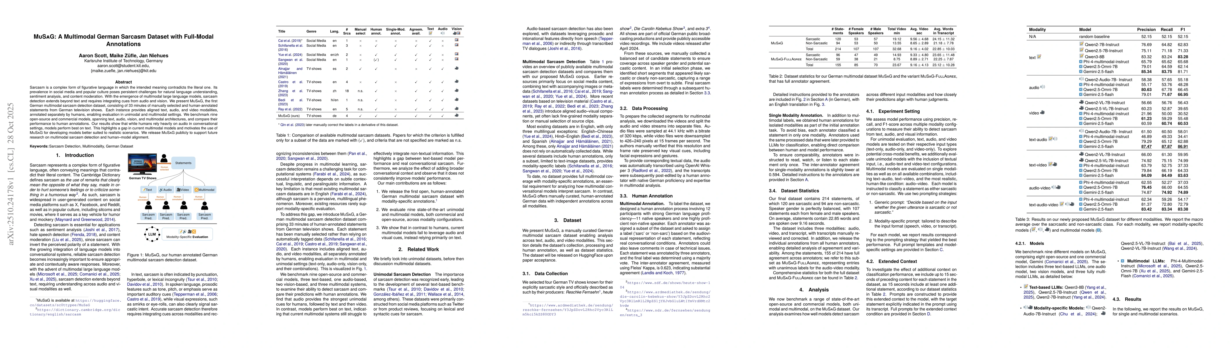 Thumbnail for MuSaG: A Multimodal German Sarcasm Dataset with Full-Modal Annotations