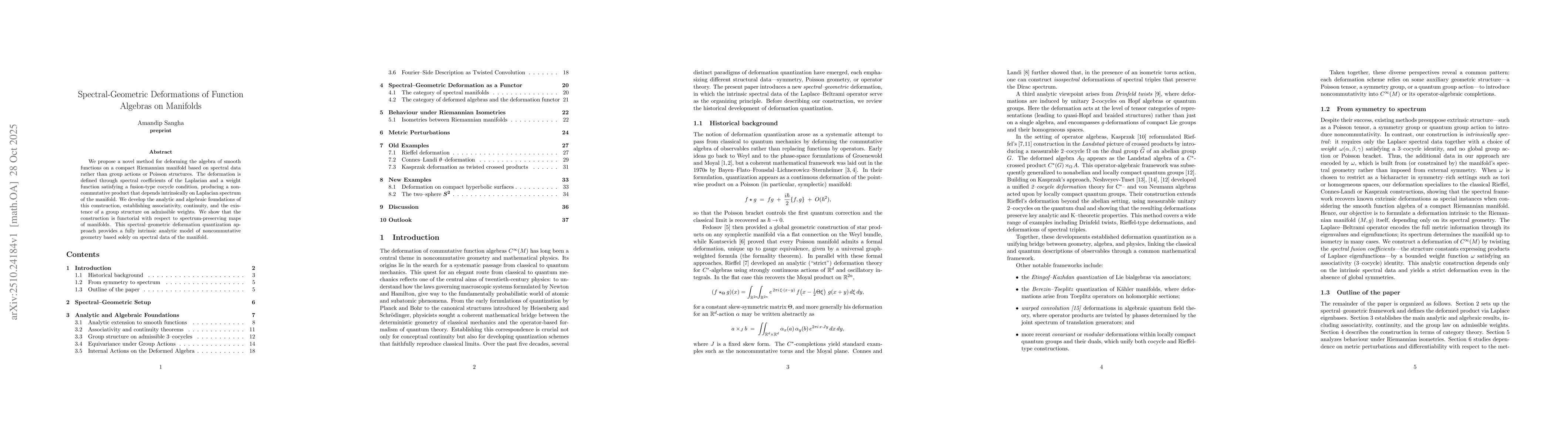 Thumbnail for Spectral-Geometric Deformations of Function Algebras on Manifolds