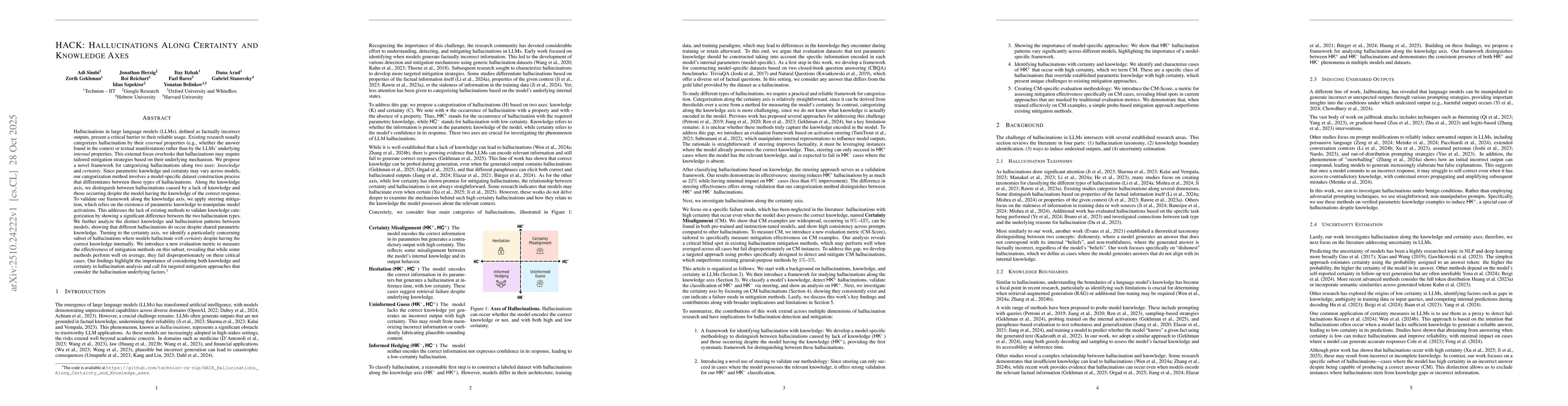 Thumbnail for HACK: Hallucinations Along Certainty and Knowledge Axes