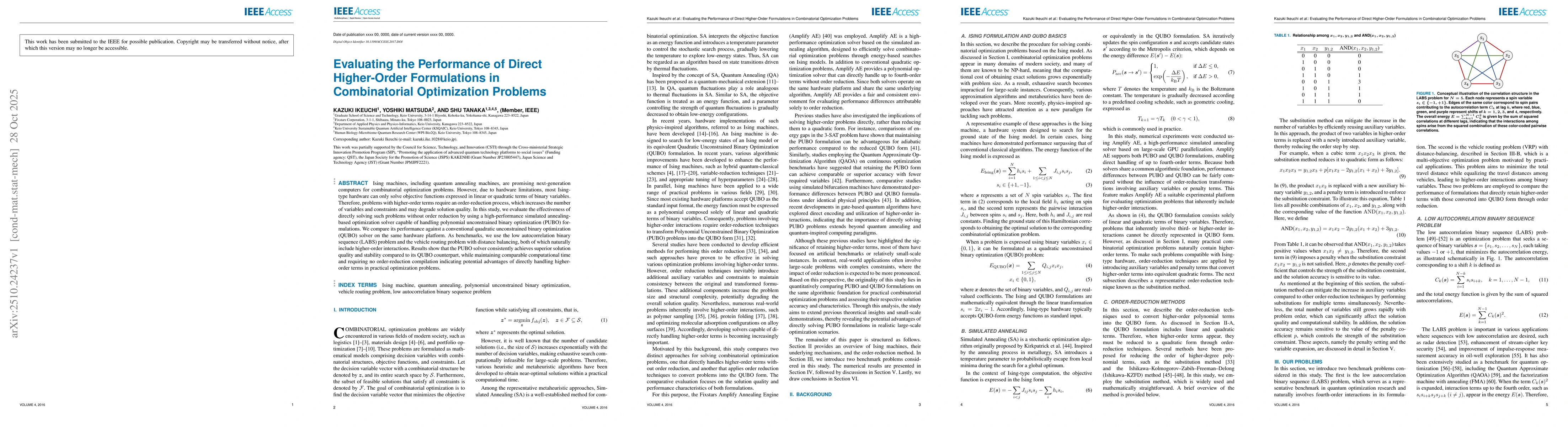 Thumbnail for Evaluating the Performance of Direct Higher-Order Formulations in
  Combinatorial Optimization Problems