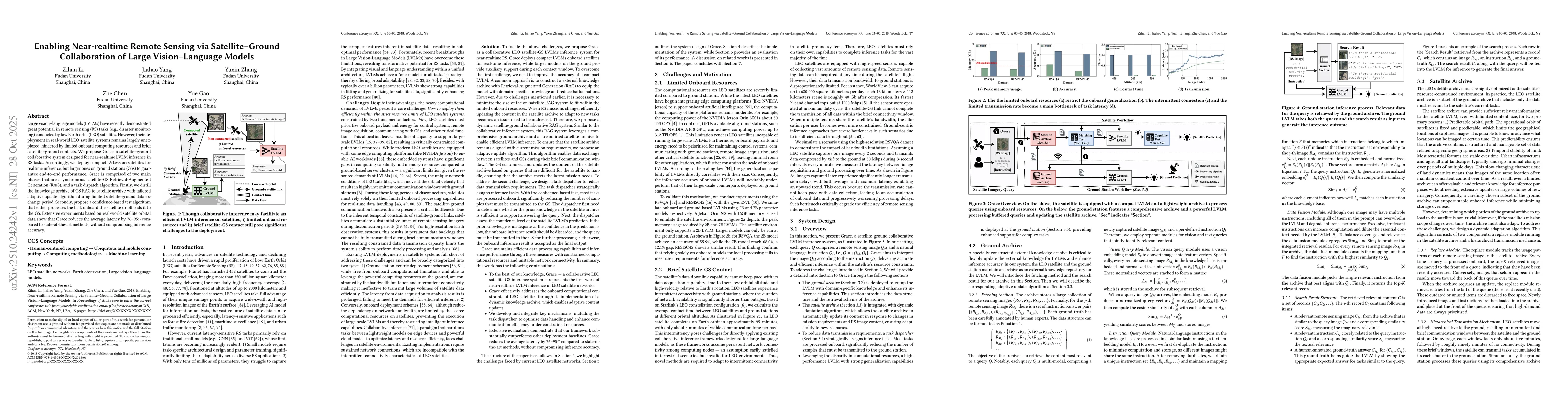 Thumbnail for Enabling Near-realtime Remote Sensing via Satellite-Ground Collaboration
  of Large Vision-Language Models