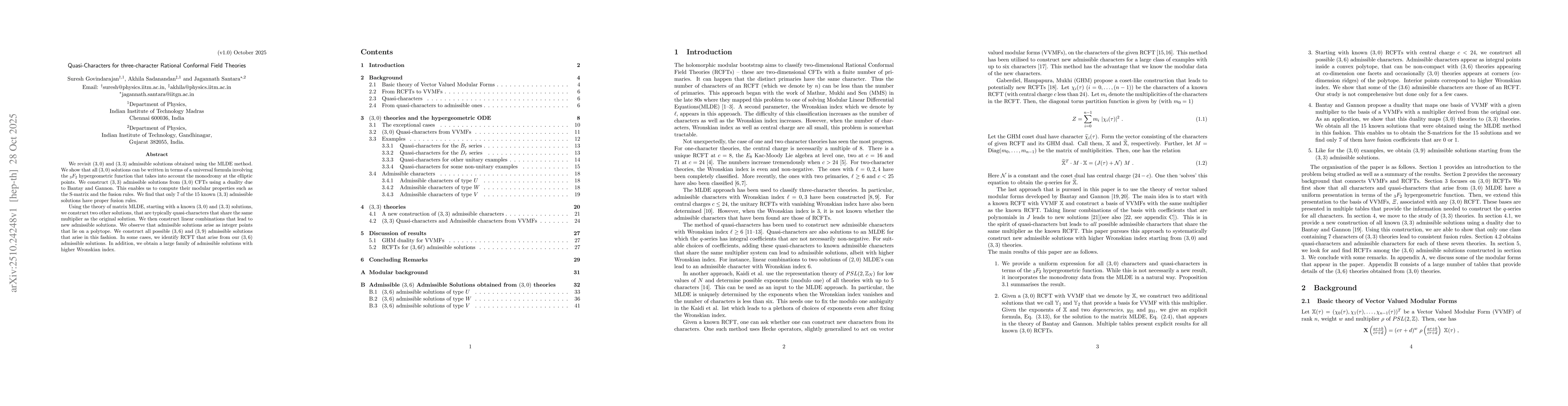 Thumbnail for Quasi-Characters for three-character Rational Conformal Field Theories