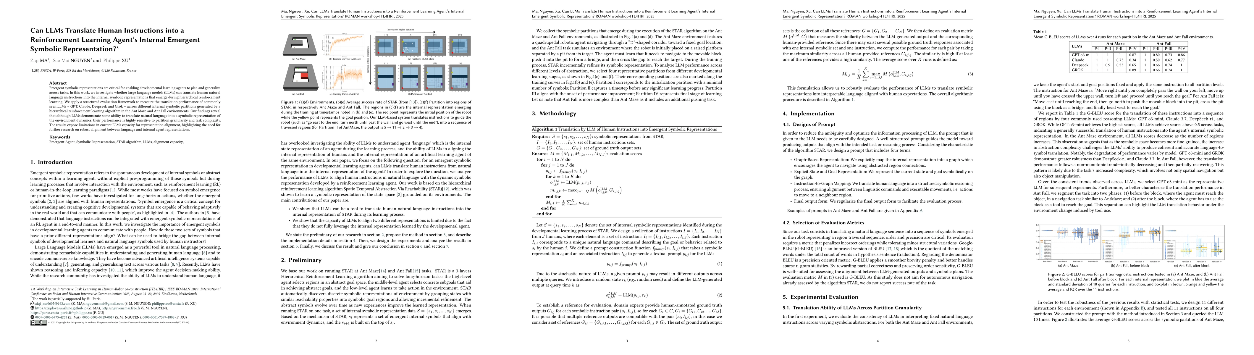 Thumbnail for Can LLMs Translate Human Instructions into a Reinforcement Learning
  Agent's Internal Emergent Symbolic Representation?