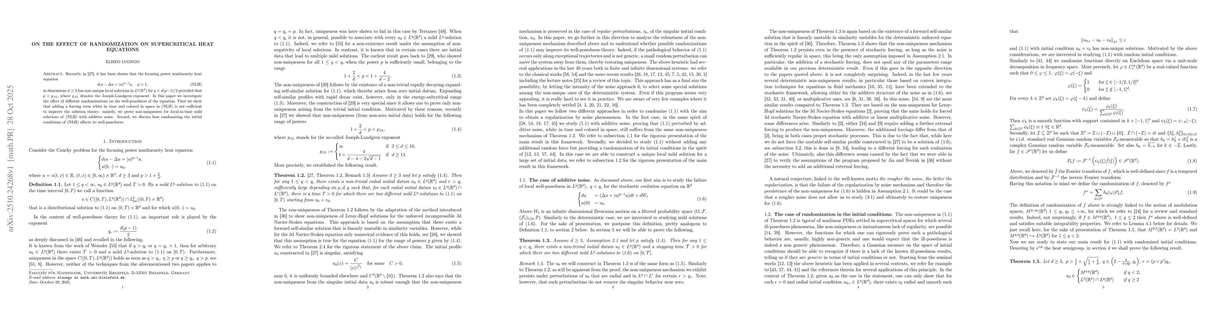 Thumbnail for On the effect of randomization on supercritical heat equations