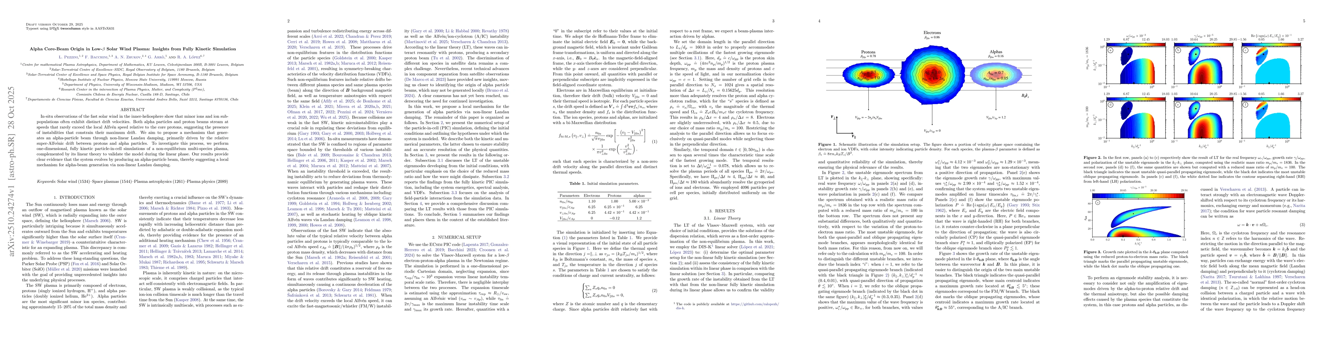 Thumbnail for Alpha Core-Beam Origin in Low-$β$ Solar Wind Plasma: Insights from
  Fully Kinetic Simulation