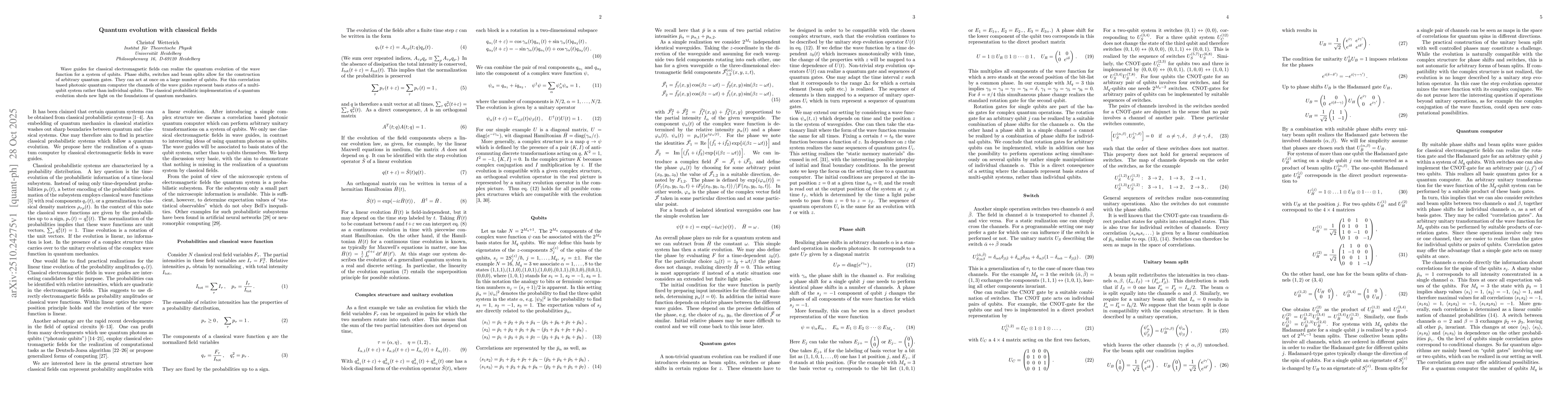 Thumbnail for Quantum evolution with classical fields