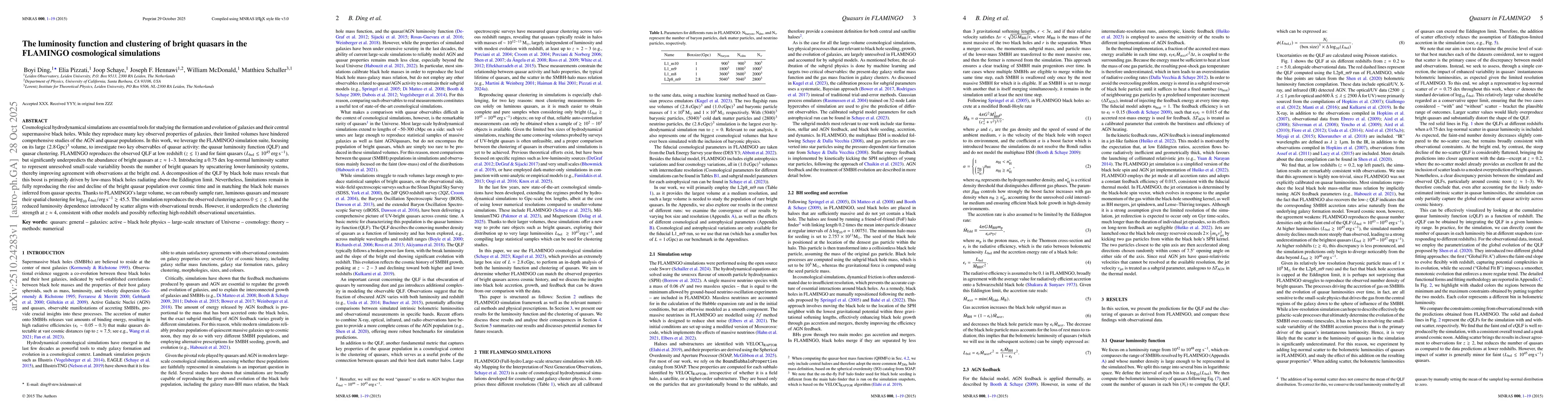 Thumbnail for The luminosity function and clustering of bright quasars in the FLAMINGO
  cosmological simulations