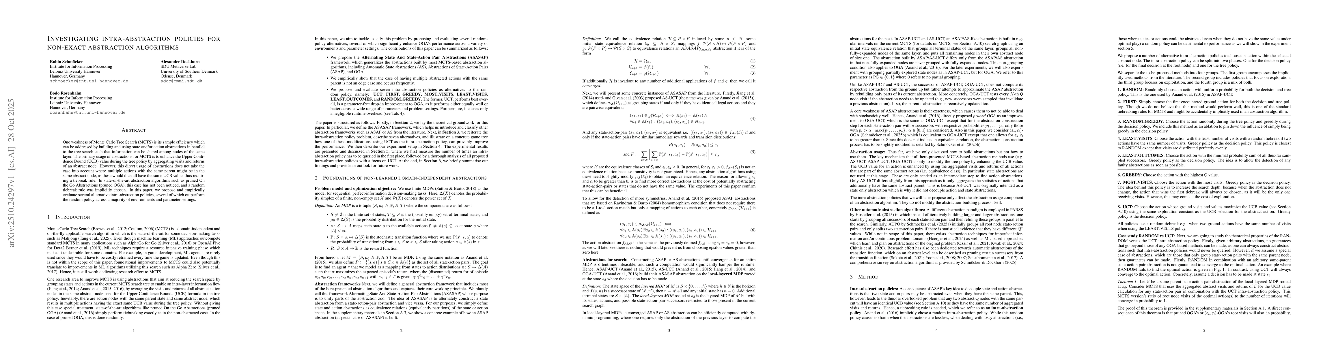 Thumbnail for Investigating Intra-Abstraction Policies For Non-exact Abstraction
  Algorithms