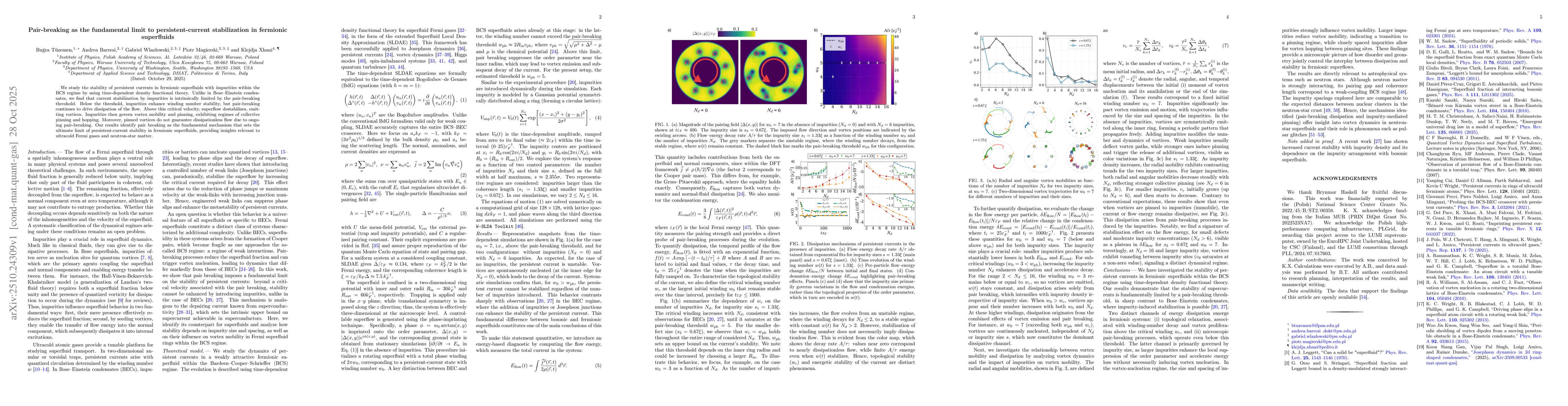 Thumbnail for Pair-breaking as the fundamental limit to persistent-current
  stabilization in fermionic superfluids