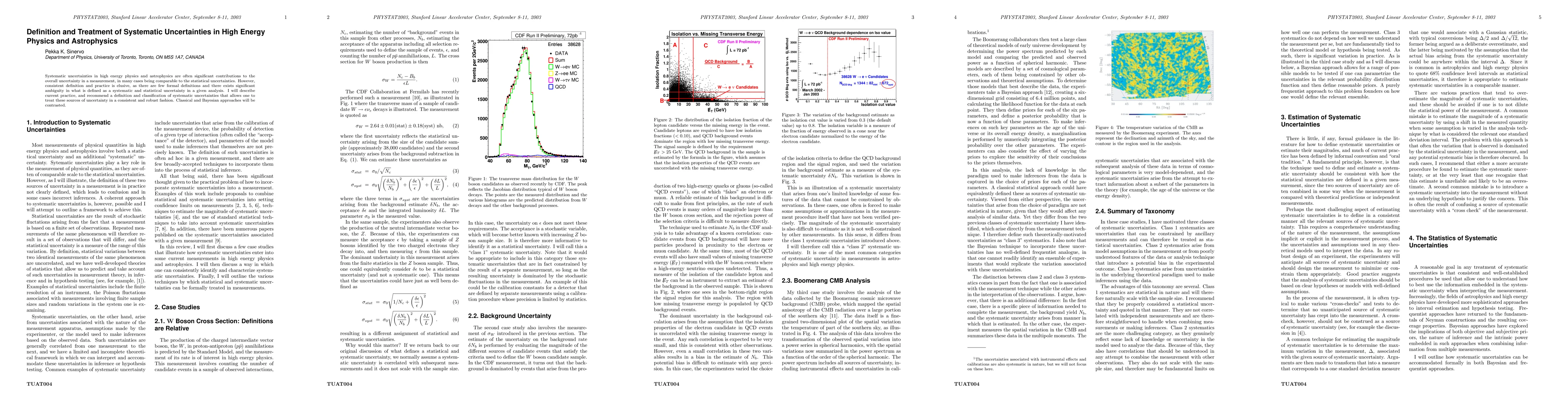 Thumbnail for Definition and Treatment of Systematic Uncertainties in High Energy
  Physics and Astrophysics