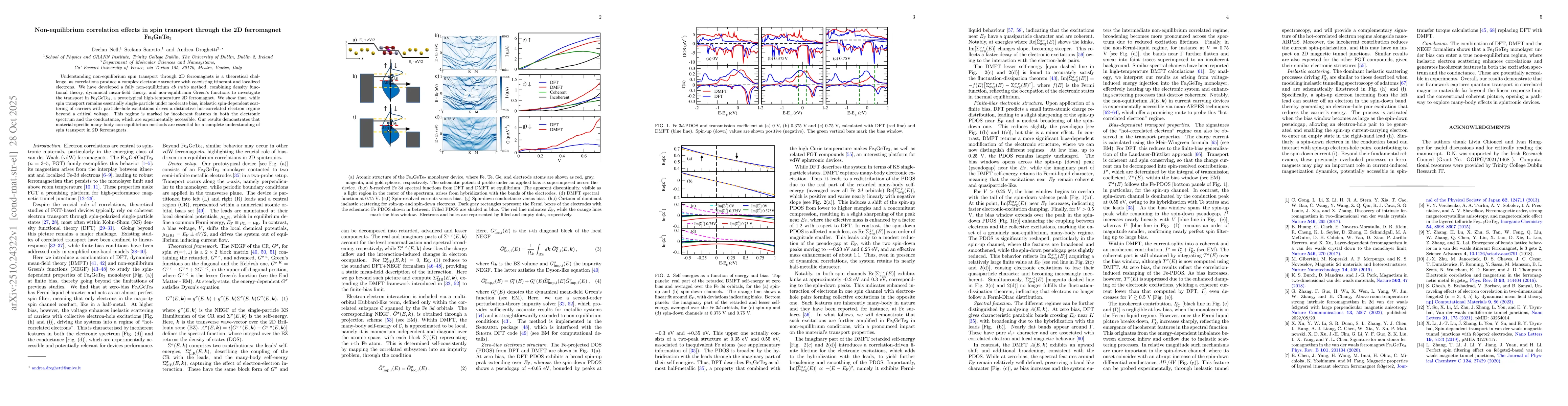 Thumbnail for Non-equilibrium correlation effects in spin transport through the 2D
  ferromagnet Fe$_4$GeTe$_2$