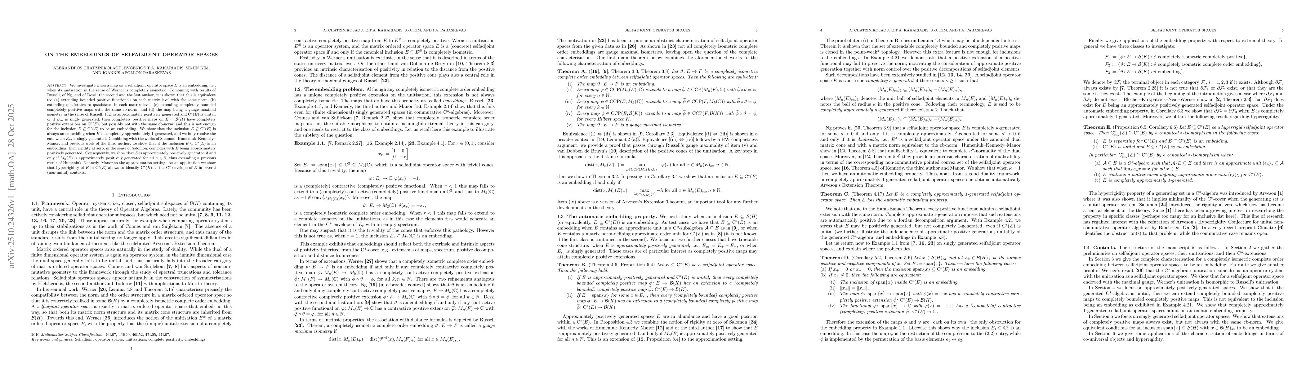 Thumbnail for On the embeddings of selfadjoint operator spaces