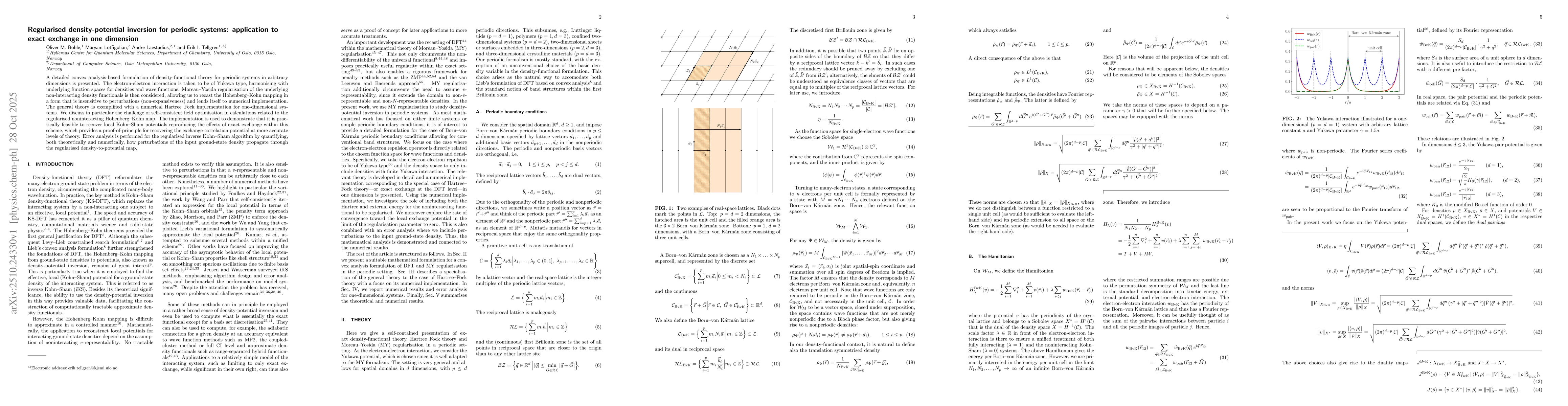 Thumbnail for Regularised density-potential inversion for periodic systems:
  application to exact exchange in one dimension