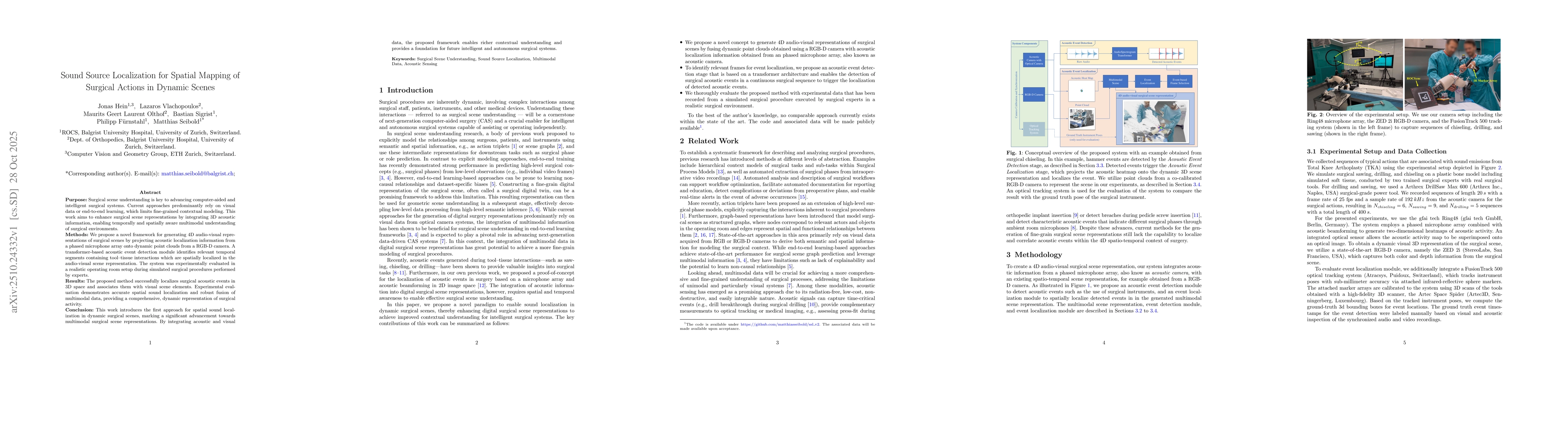 Thumbnail for Sound Source Localization for Spatial Mapping of Surgical Actions in
  Dynamic Scenes