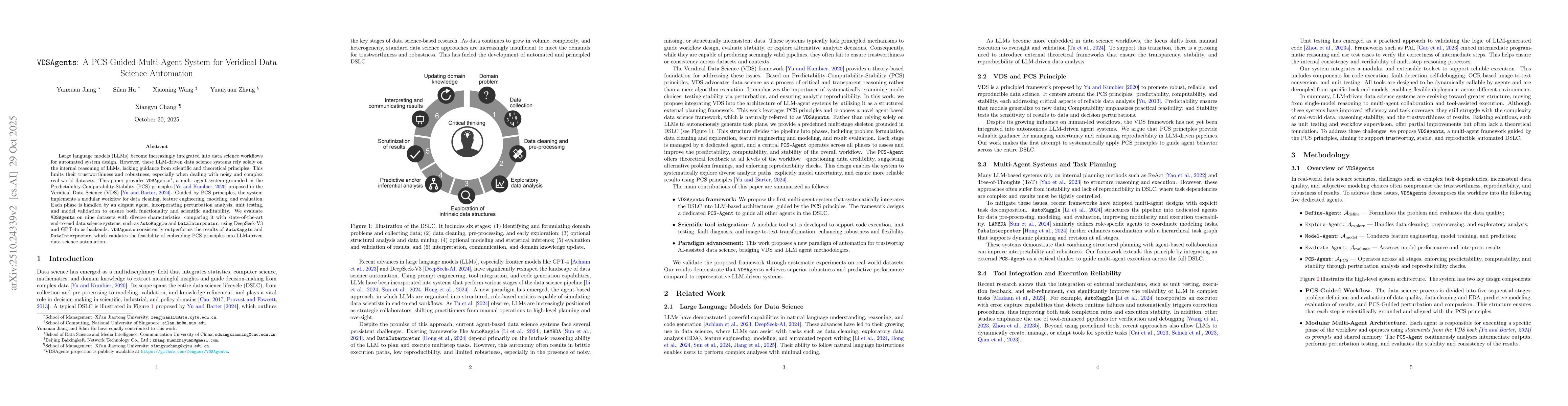 Thumbnail for VDSAgents: A PCS-Guided Multi-Agent System for Veridical Data Science
  Automation