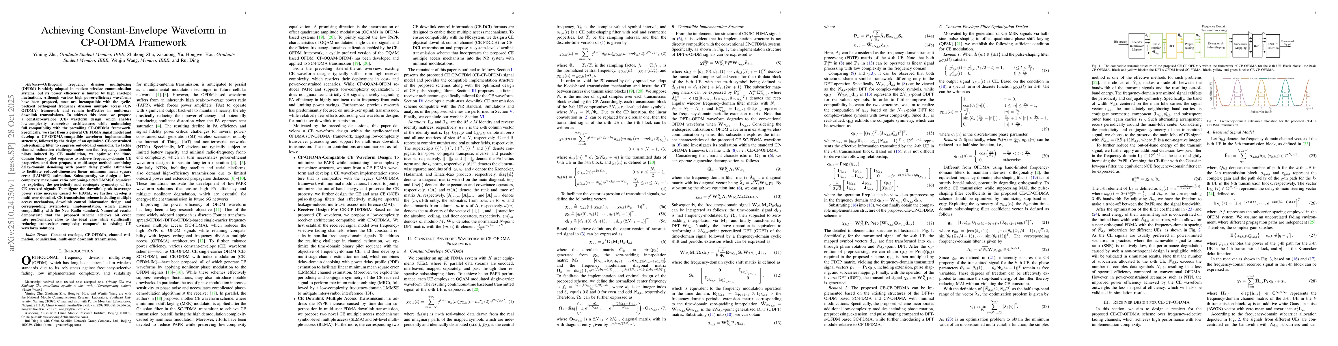 Thumbnail for Achieving Constant-Envelope Waveform in CP-OFDMA Framework
