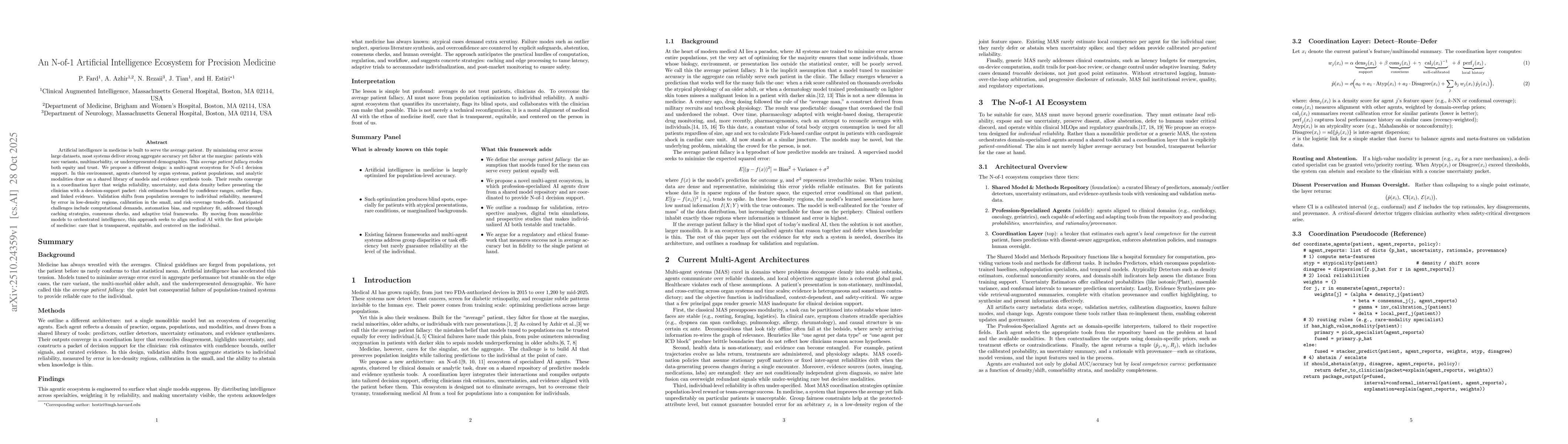Thumbnail for An N-of-1 Artificial Intelligence Ecosystem for Precision Medicine