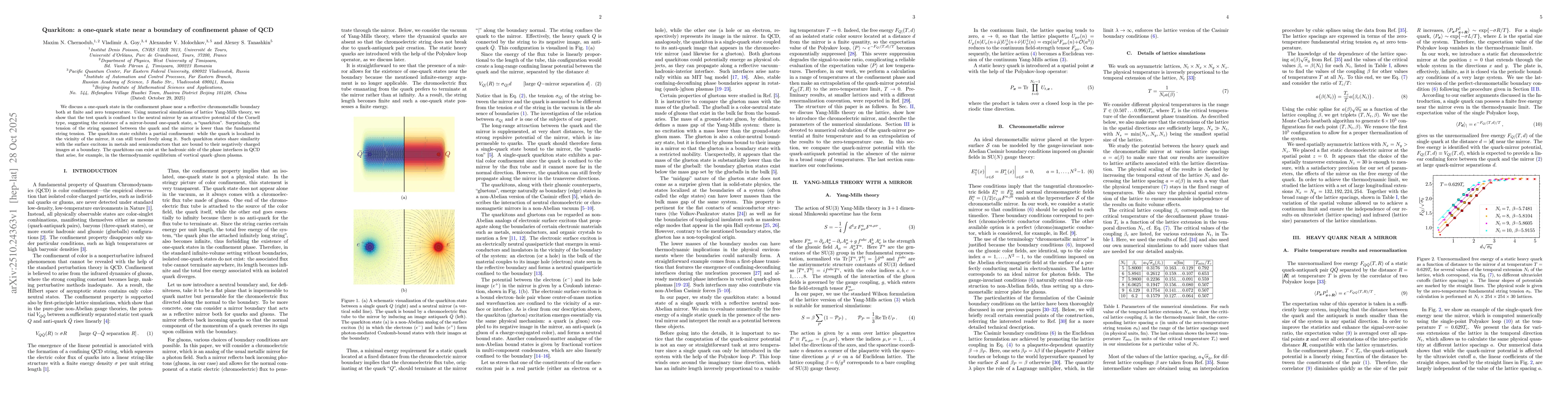 Thumbnail for Quarkiton: a one-quark state near a boundary of confinement phase of QCD
