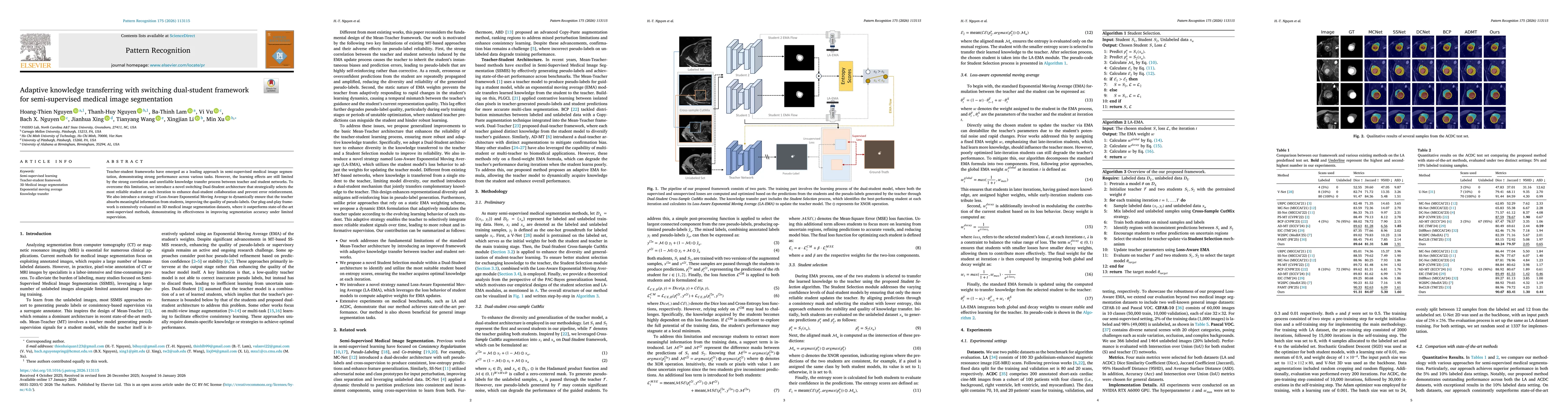 Thumbnail for Adaptive Knowledge Transferring with Switching Dual-Student Framework for Semi-Supervised Medical Image Segmentation