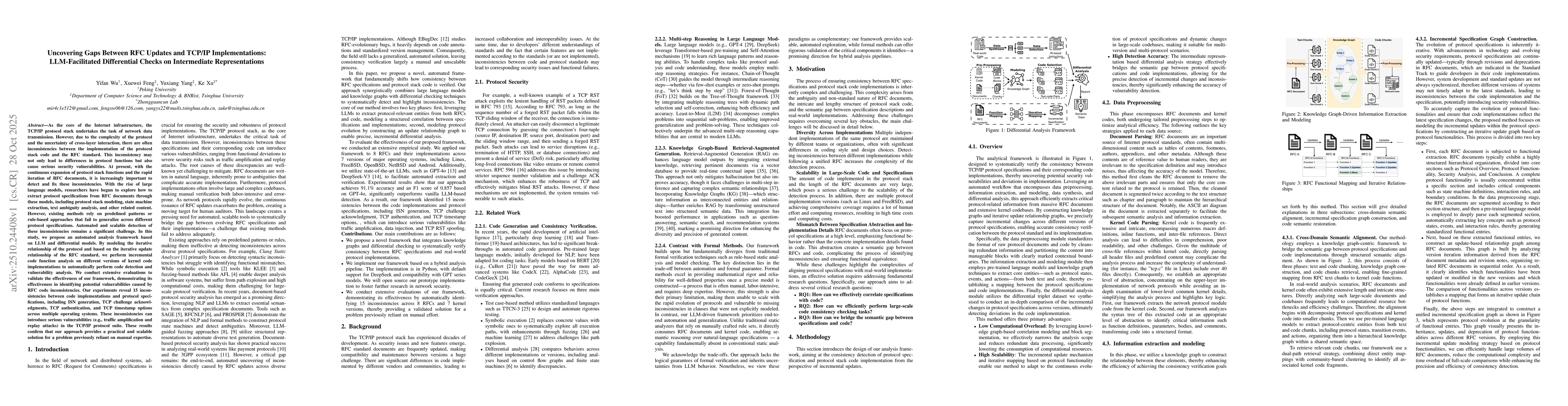 Thumbnail for Uncovering Gaps Between RFC Updates and TCP/IP Implementations:
  LLM-Facilitated Differential Checks on Intermediate Representations