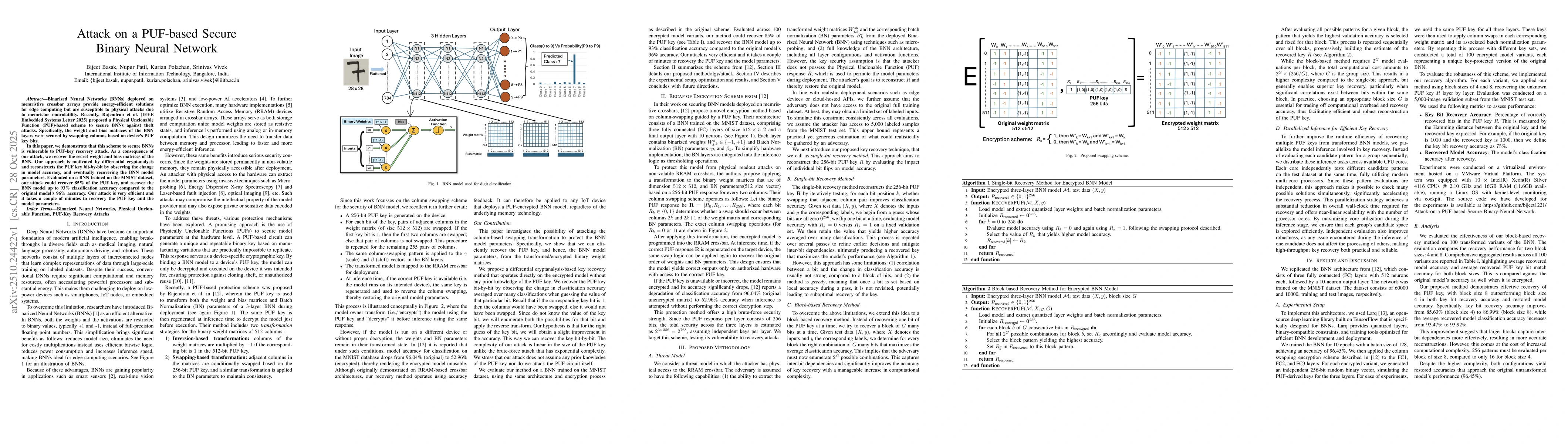 Thumbnail for Attack on a PUF-based Secure Binary Neural Network