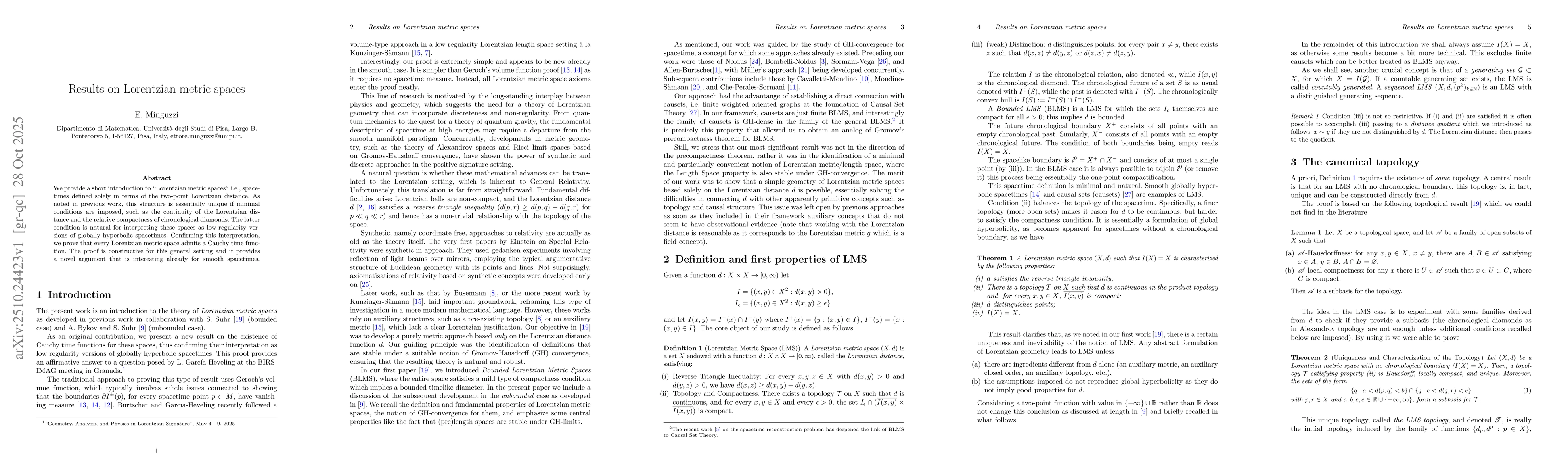 Thumbnail for Results on Lorentzian metric spaces