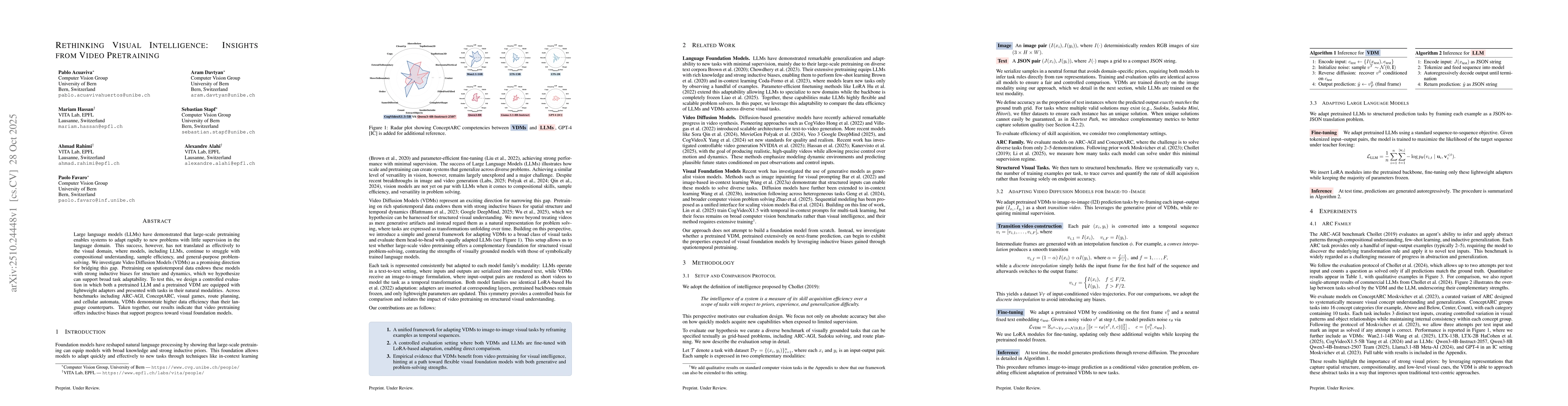 Thumbnail for Rethinking Visual Intelligence: Insights from Video Pretraining